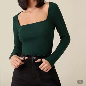 SHEIN Dark Green Long Sleeve Top